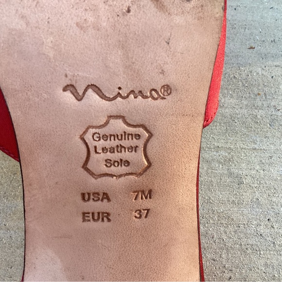 Nina Red Heels with Rhinestone Straps - Picture 7 of 8